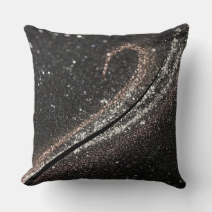 Modern Glam Black Glitter Cushion