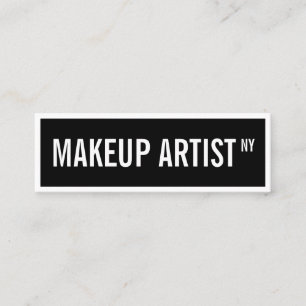 Modern glam black white street sign makeup artist mini business card