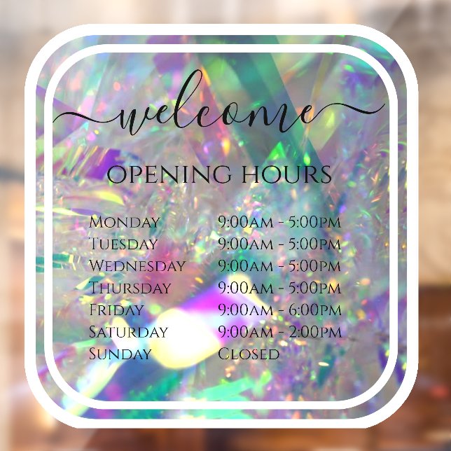 Modern Glam Business Hours | Window Decal  (Sheet 2)