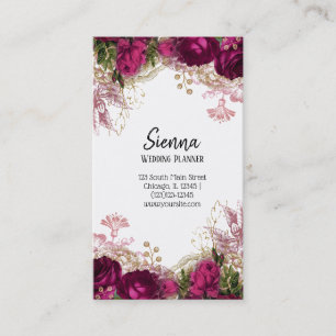 Modern Glam Chic Flowers Business Card