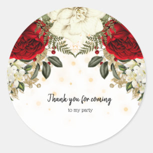 Modern Glam Chic Flowers for all occasions Classic Round Sticker