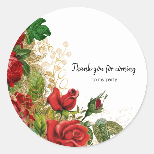 Modern Glam Chic Flowers for all occasions Classic Round Sticker (Front)