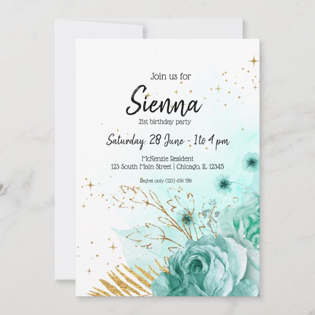 Modern Glam Chic Flowers for all occasions Invitation (Front)