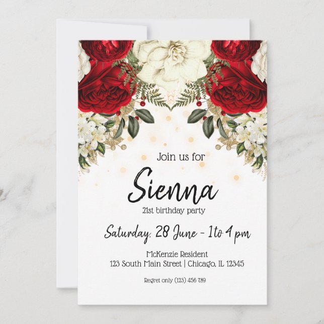 Modern Glam Chic Flowers for all occasions Invitation (Front)