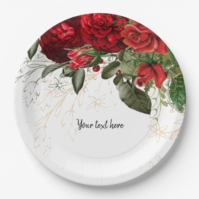 Modern Glam Chic Flowers for all occasions Paper Plate (Front)