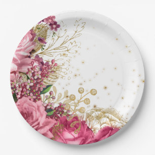 Modern Glam Chic Flowers for all occasions Paper Plate