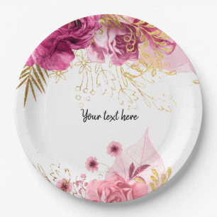Modern Glam Chic Flowers for all occasions Paper Plate
