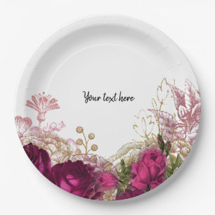 Modern Glam Chic Flowers for all occasions Paper Plate