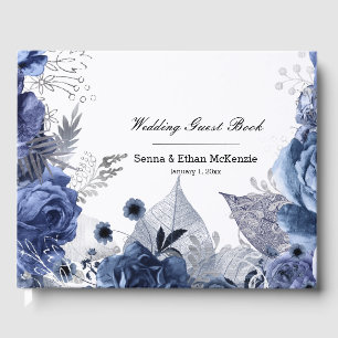 Modern Glam Chic Flowers Guest Book