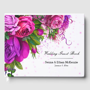 Modern Glam Chic Flowers Guest Book