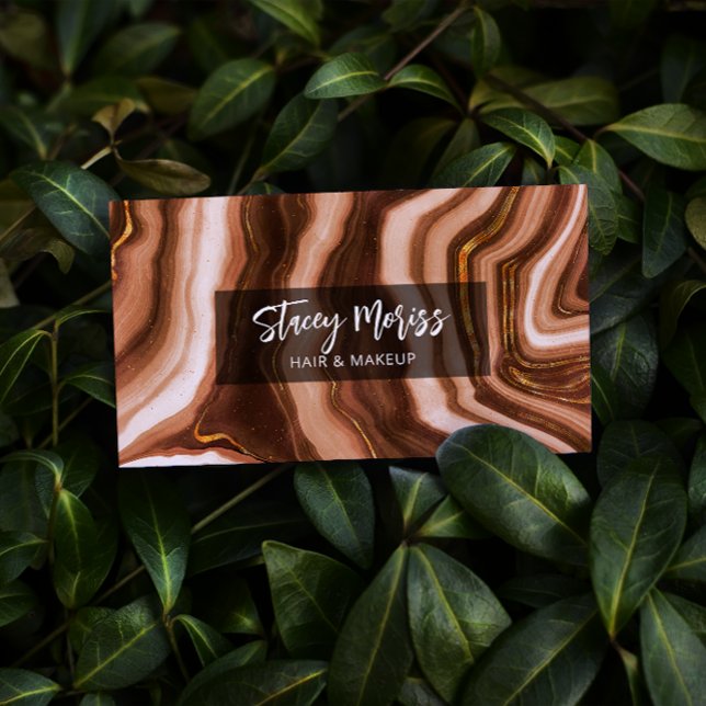Modern Glam Chic Gold Abstract Agate Pattern Business Card (Creator Uploaded)