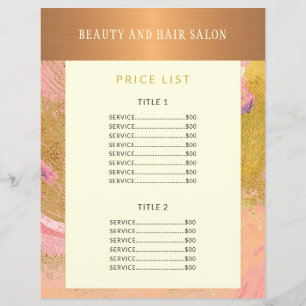 Modern glam gold blush abstract glitter pricelist