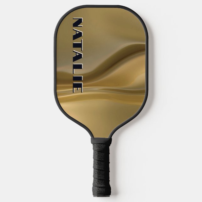 Modern Glam Gold Foil Monogram Pickleball Paddle (Front)