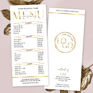 Modern Glam Gold Spa Beauty Salon Menu Price List