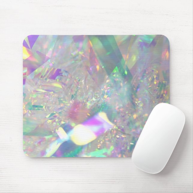 Modern Glam Holographic Crystal Mouse Pad (With Mouse)