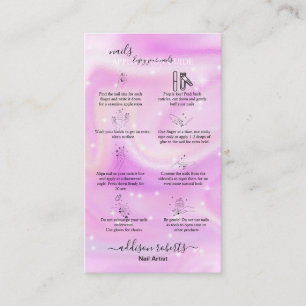 Modern Glam Iridescent Nails Application Guide B Business Card