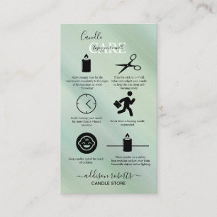 Modern Glam Iridescent Sparkle Candle Care Busin Business Card