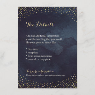 Modern glam night faux gold glitter detail card