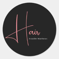 Modern glam pink neon hair technician manicurist