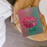 Modern Glam Red Glittery Kiss Lipstick Imprint Planner<br><div class="desc">Ultramodern planner design featuring faux glitter lips on a red to green glittery gradient background. The text is fully customisable. To change it use the Personalise option. For more changes,  such as changes to the font,  font colour or text layout,  use the Edit design tool option.</div>