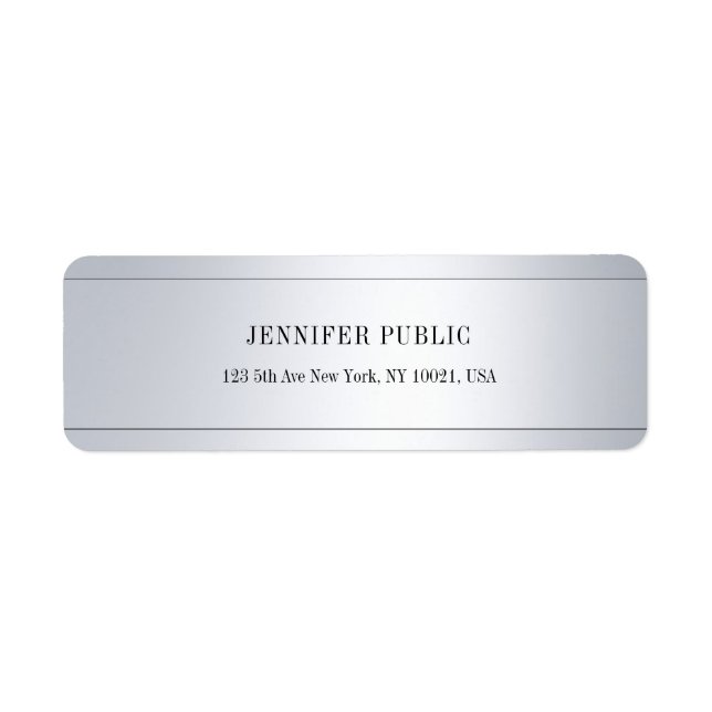 Modern Glam Silver Creative Return Address (Front)