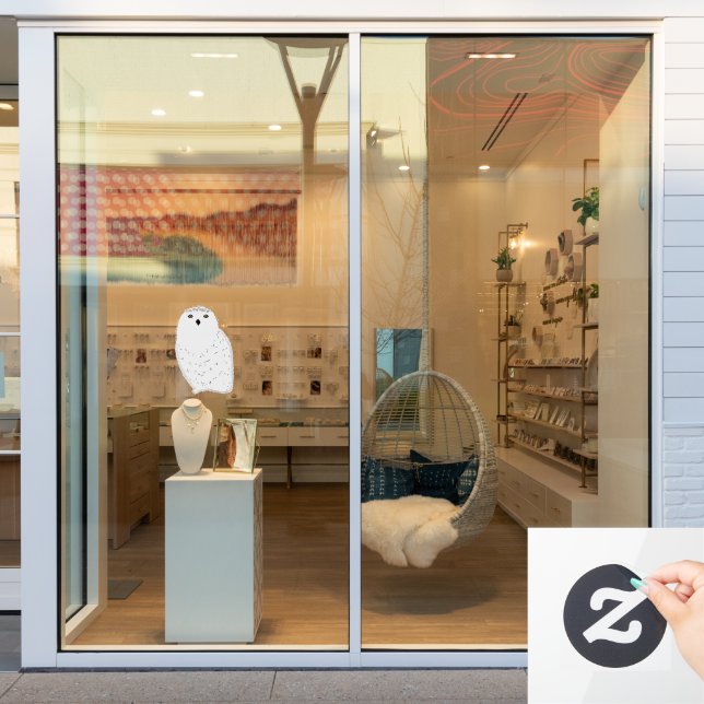 Modern glam snow owl (Store Window)