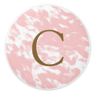 Modern Glam Spots Pink & White Chic Elegant Ceramic Knob