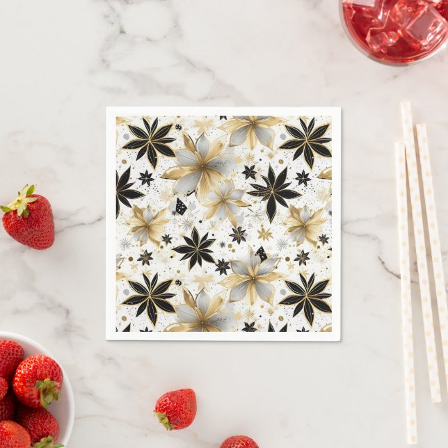 Modern Glam Starburst Flowers Napkin (Insitu)