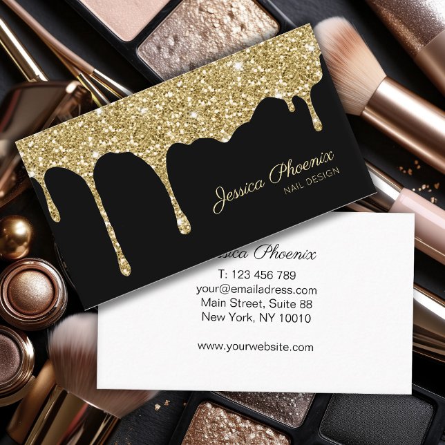 Modern glamor gold business card (Creator Uploaded)