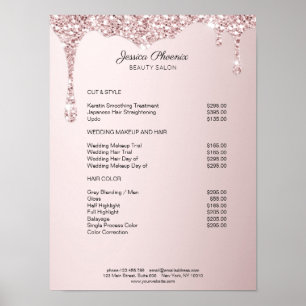 Modern glamor Rosa Glitzer sinks  Poster