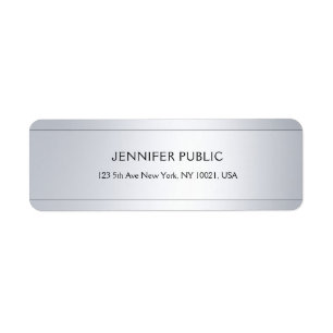 Modern Glamorous Silver Elegant Return Address