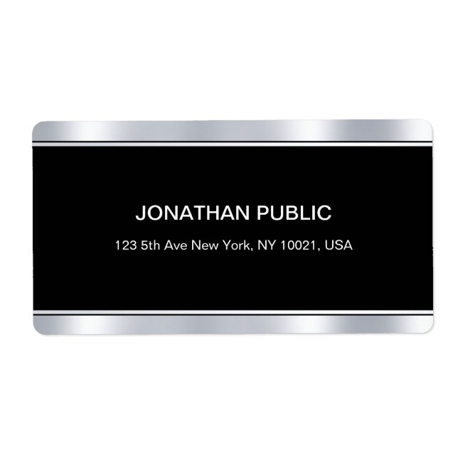 Modern Glamour Black Silver Elegant Template (Front)