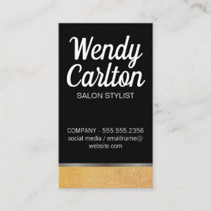 Modern Glamour Glitter / Black Business Card