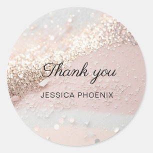 Modern Glamour Glitter Classic Round Sticker