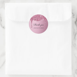 Modern Glamour Glitter Classic Round Sticker