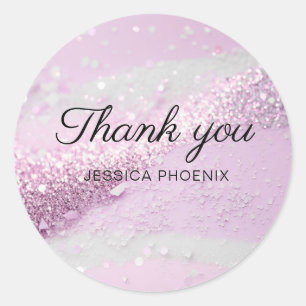 Modern Glamour Glitter Classic Round Sticker