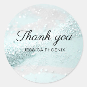 Modern Glamour Glitter Classic Round Sticker