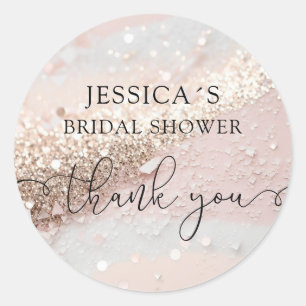 Modern Glamour Glitter  Classic Round Sticker