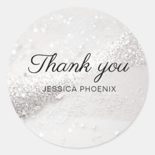 Modern Glamour Glitter Classic Round Sticker
