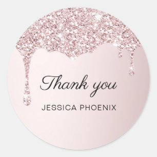 Modern Glamour Glitter Classic Round Sticker
