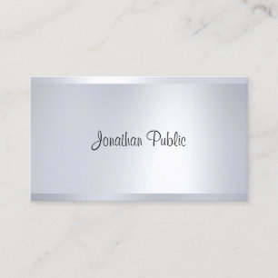 Modern Glamour Silver Look Elegant Sleek Plain Top Business Card