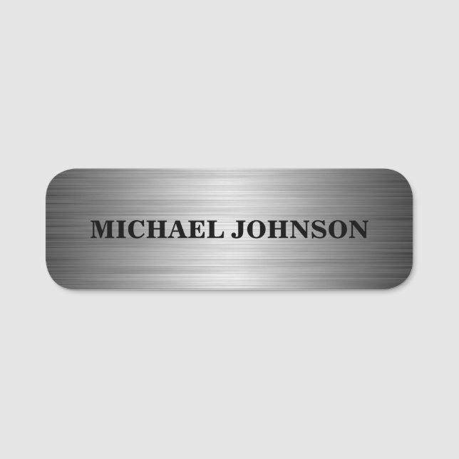 Modern Glamour Silver Personalised Name Tag (Front)