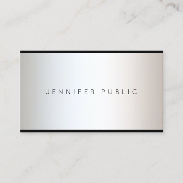 Modern Glamourous Professional Design Elegant Plai Business Card (Front)