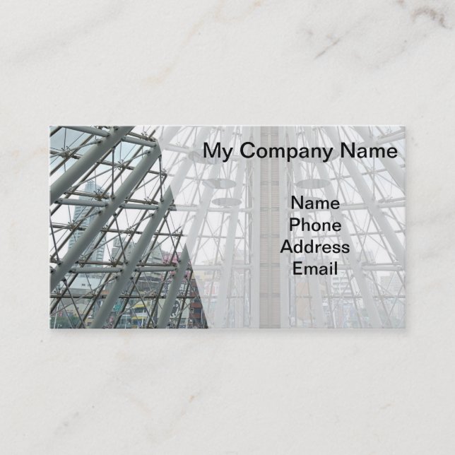 Modern Glass and Steel Architectural Design Business Card (Front)