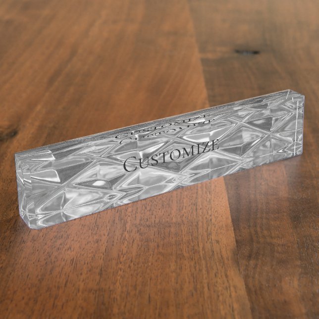 Modern Glass Diamonds Nameplate (Side)