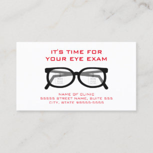 Modern Glasses Eye Exam Appointment Reminder Card