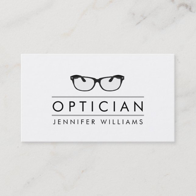 Modern Glasses Optician Business Card (Front)