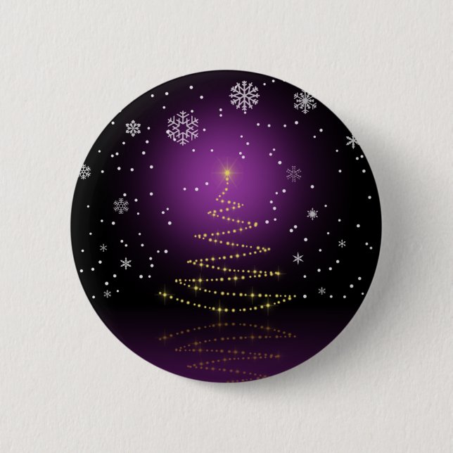 Modern Gleamy Christmas Tree 6 Cm Round Badge (Front)