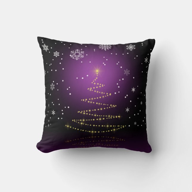 Modern Gleamy Christmas Tree Cushion (Front)