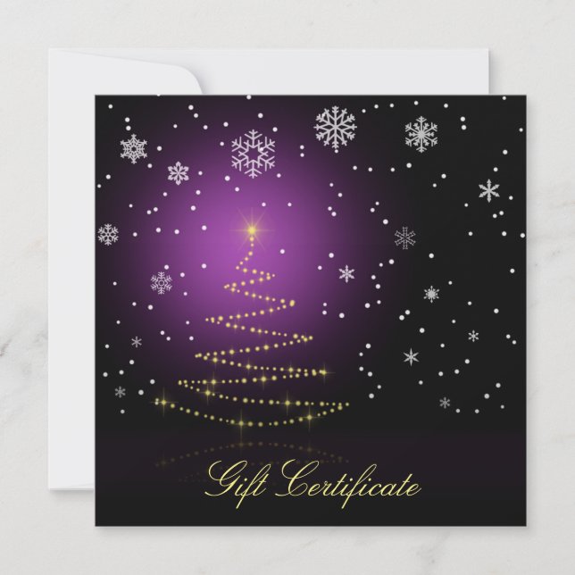Modern Gleamy Christmas Tree Gift Certificate (Front)
